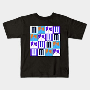 Alternating Leaves In Blues Kids T-Shirt